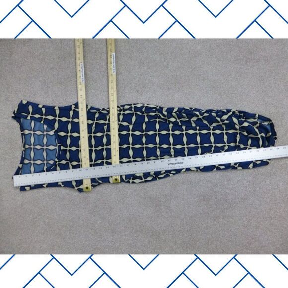 Rachel Rachel Roy Blue and White Geometric Pattern Sleeveless Dress - Picture 9 of 13